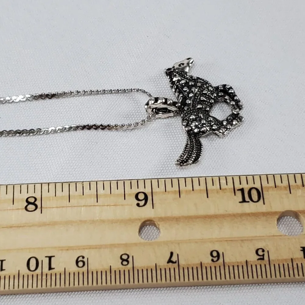 Silver-Tone Galloping Horse Pony Mustang Pendant Necklace Equestrian - Picture 5 of 11